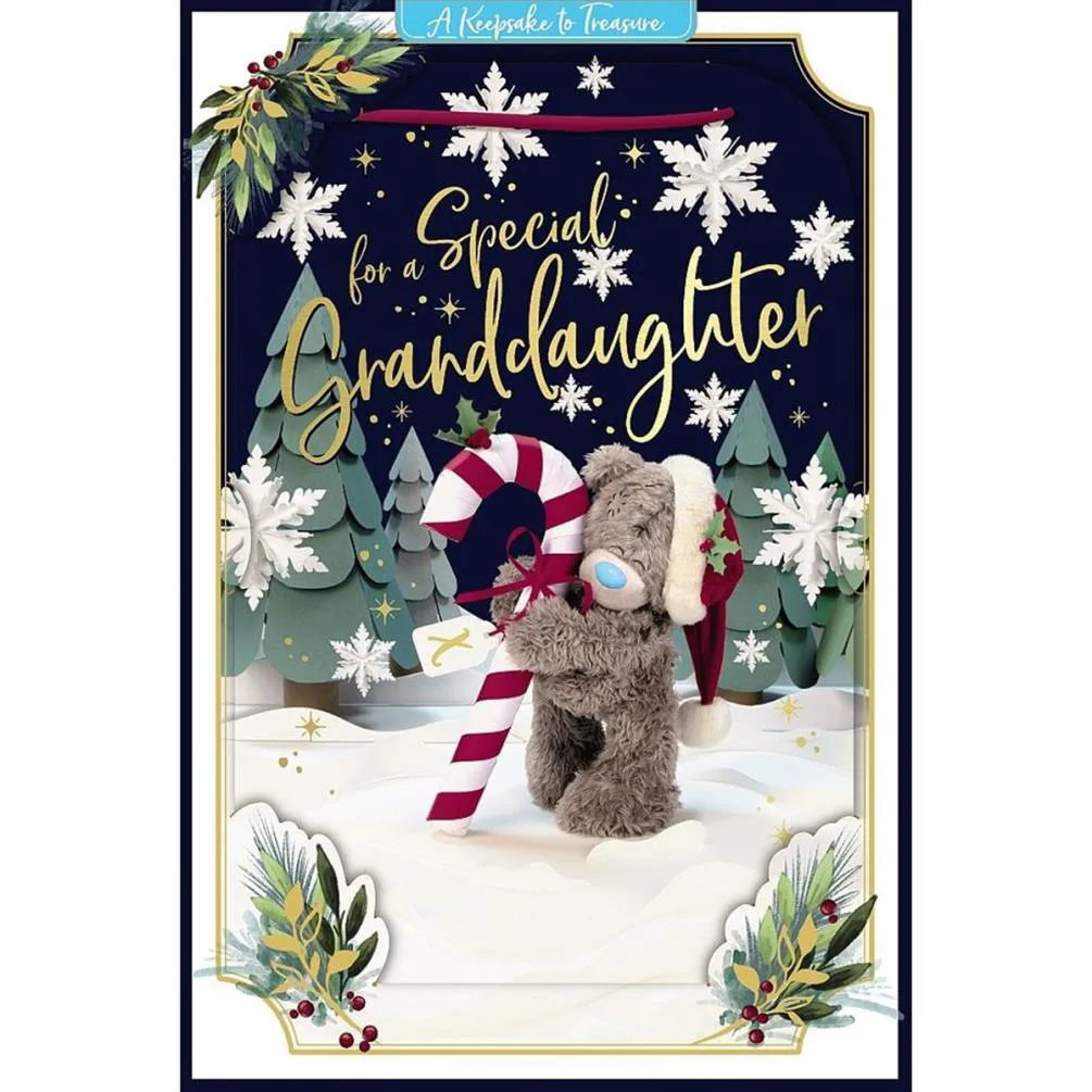 3D Holographic Special Granddaughter Me to You Bear Christmas Card