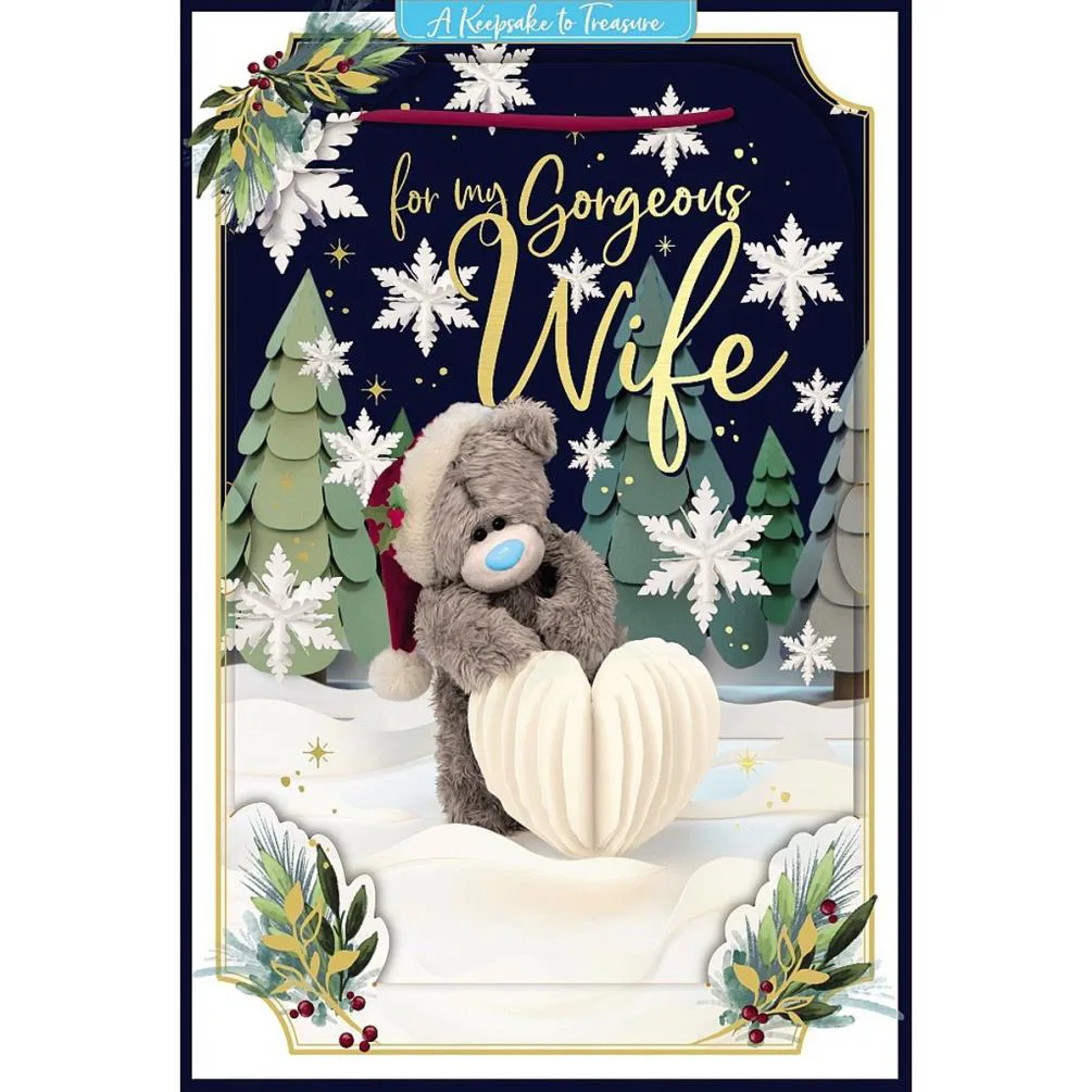 3D Holographic Gorgeous Wife Me to You Bear Christmas Card
