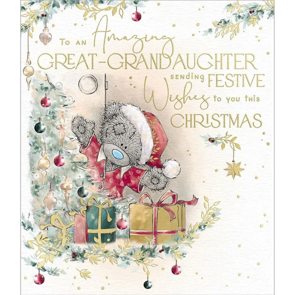 Amazing Great Granddaughter Me to You Bear Christmas Card