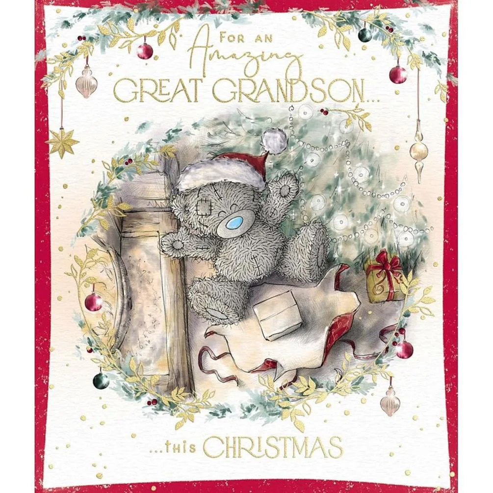 Amazing Great Grandson Me to You Bear Christmas Card