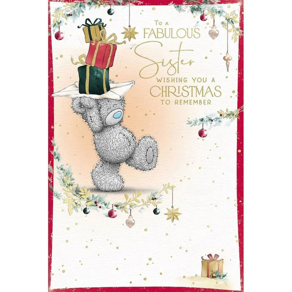 Fabulous Sister Me to You Bear Christmas Card