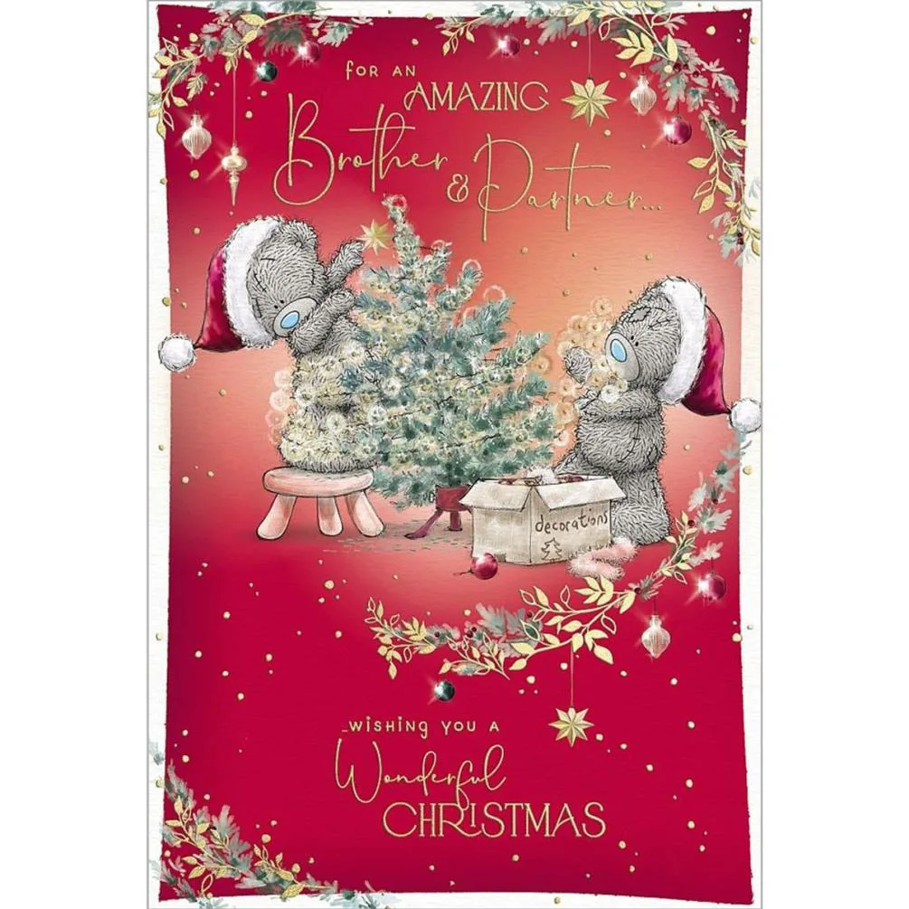 Amazing Brother & Partner Me to You Bear Christmas Card