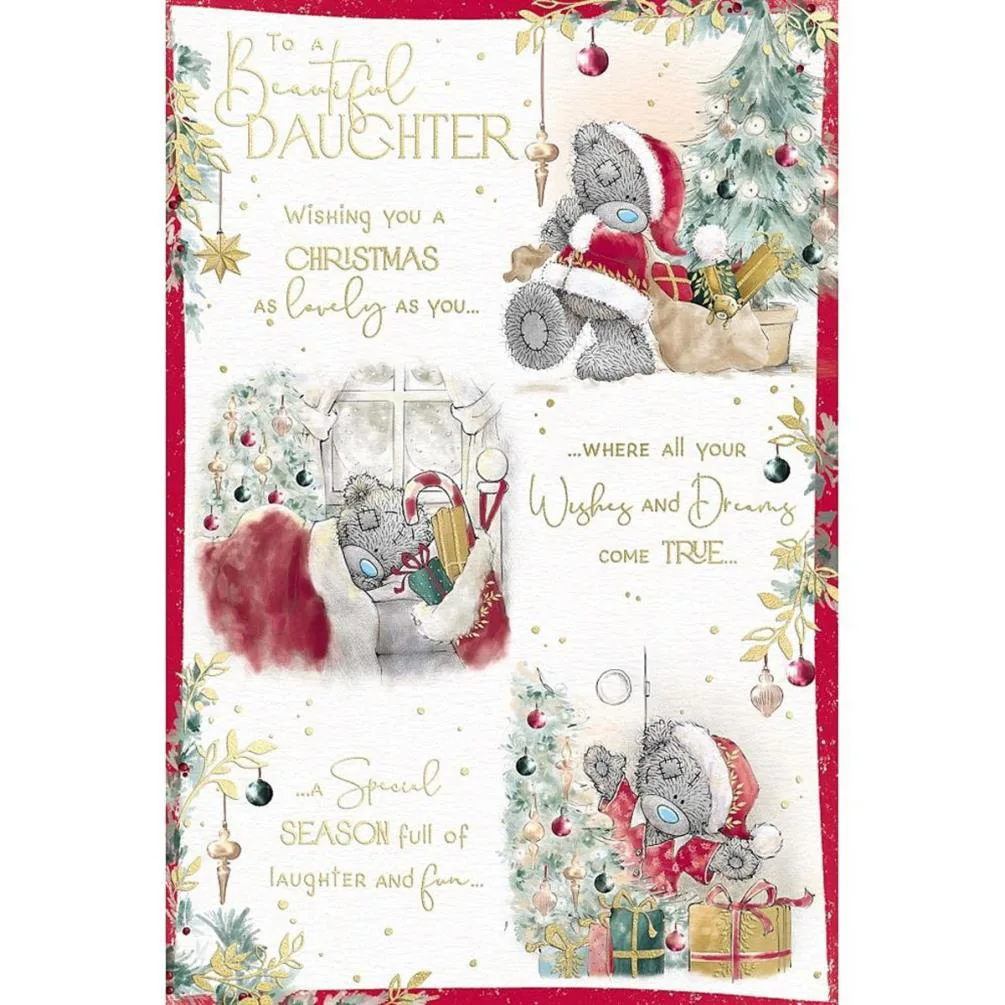 Beautiful Daughter Verse Me to You Bear Christmas Card
