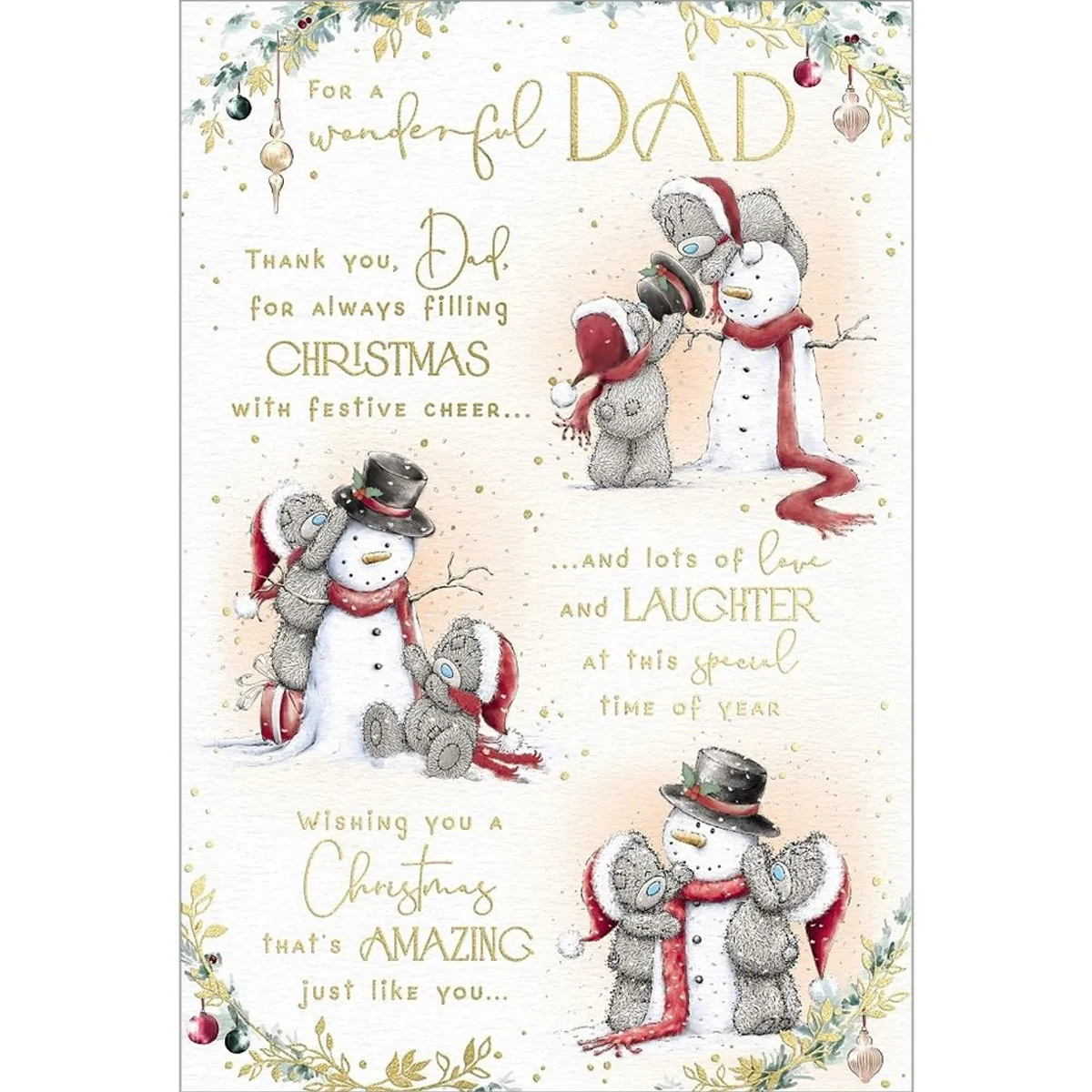 Wonderful Dad Verse Me to You Bear Christmas Card
