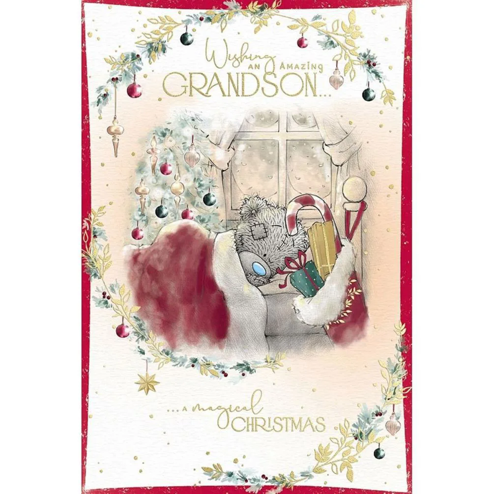 Amazing Grandson Me to You Bear Christmas Card
