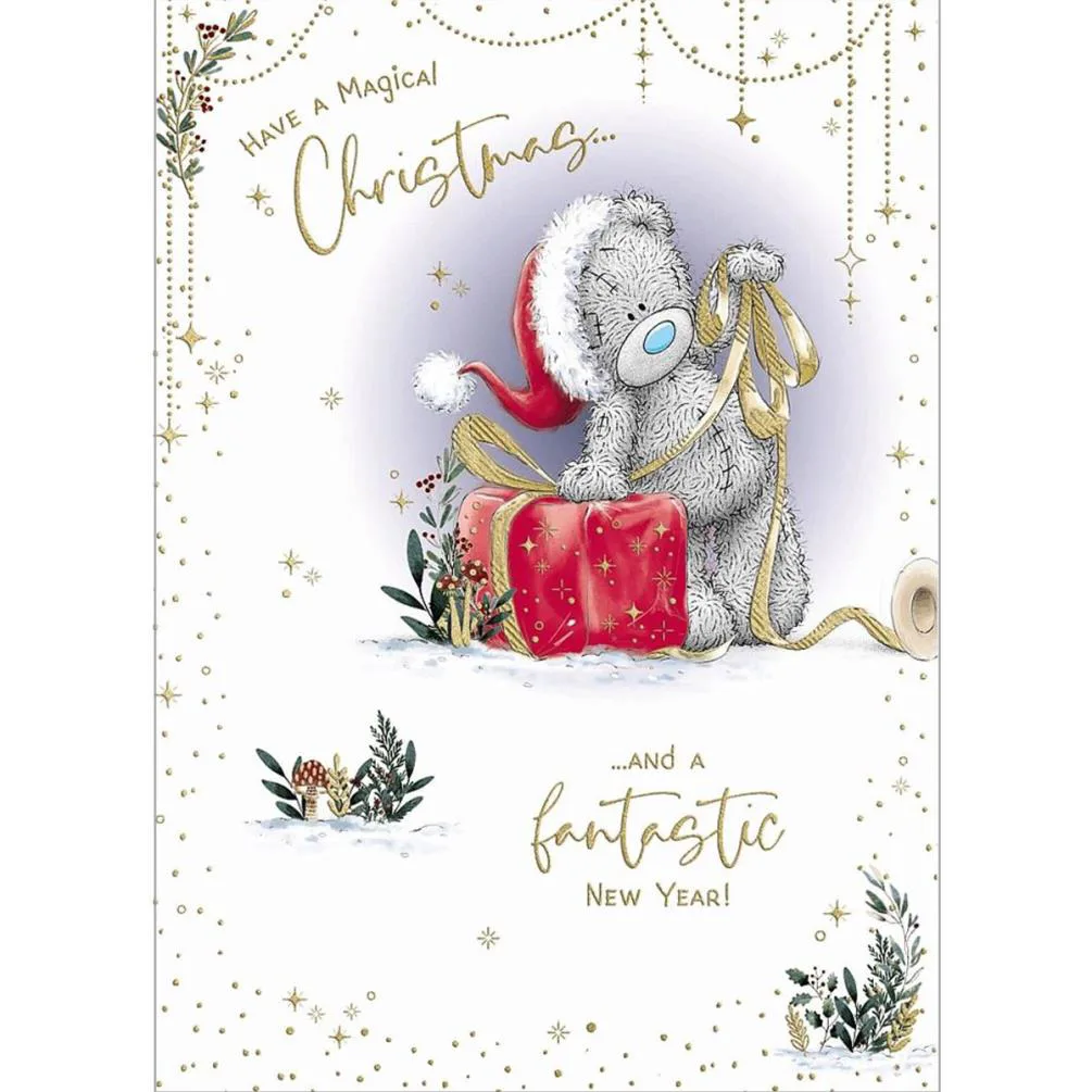 Wrapping Large Present Me to You Bear Christmas Card