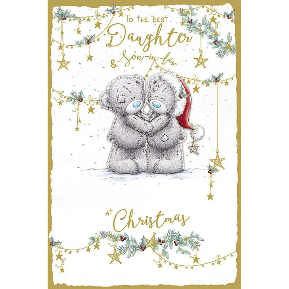 Daughter &amp; Son in law Handmade Me to You Bear Christmas Card