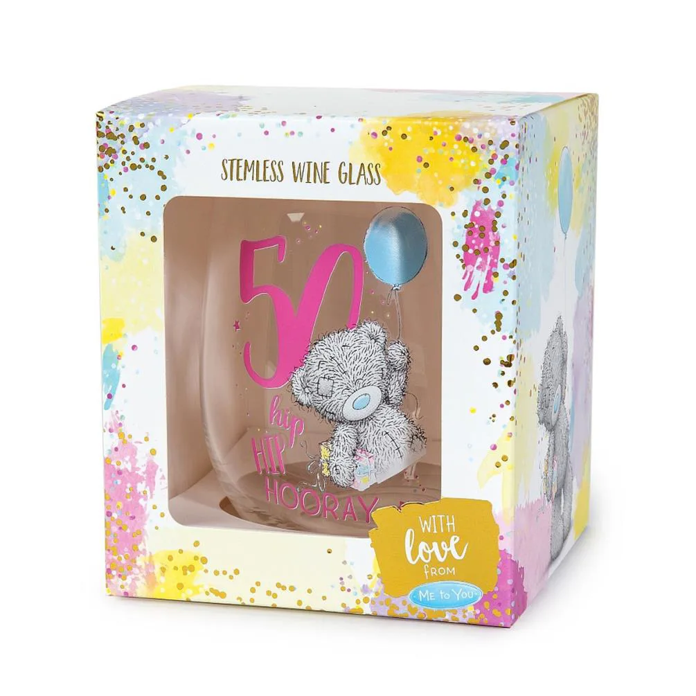 50th Birthday Me to You Bear Boxed Stemless Glass Extra Image 1
