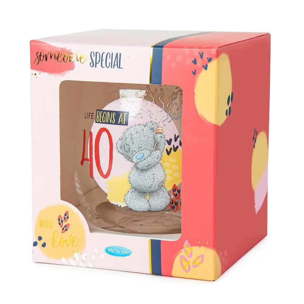 40th Birthday Me to You Bear Boxed Stemless Glass Extra Image 2