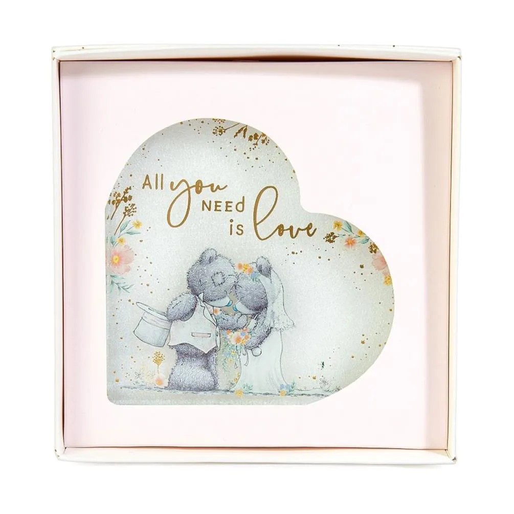 Me to You Glass Heart Shaped Wedding Plaque Extra Image 2