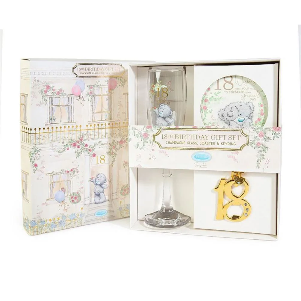 18th Birthday Champaign Glass Coaster & Keyring Me to You Bear Gift Set Extra Image 1