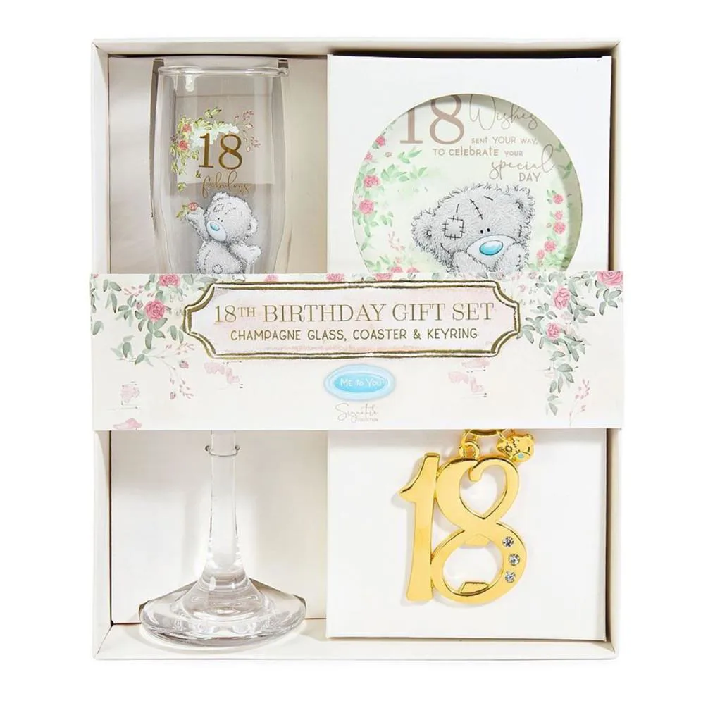 18th Birthday Champaign Glass Coaster & Keyring Me to You Bear Gift Set Extra Image 2