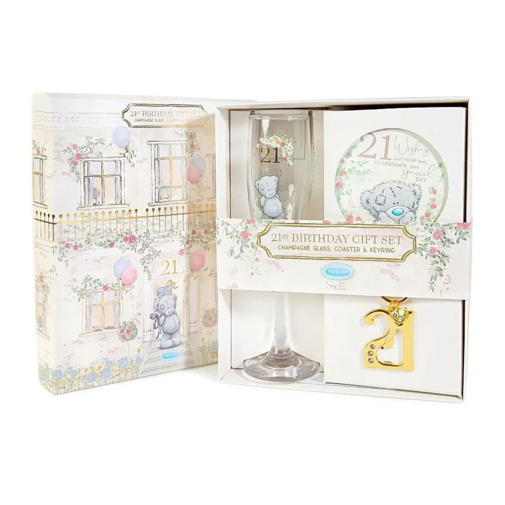 21st Birthday Champaign Glass Coaster & Keyring Me to You Bear Gift Set Extra Image 1