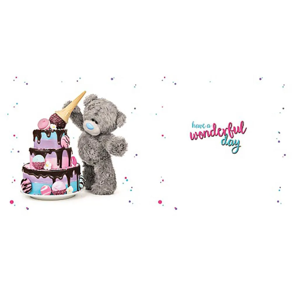 3D Holographic With Large Cake Me to You Bear Birthday Card Extra Image 1