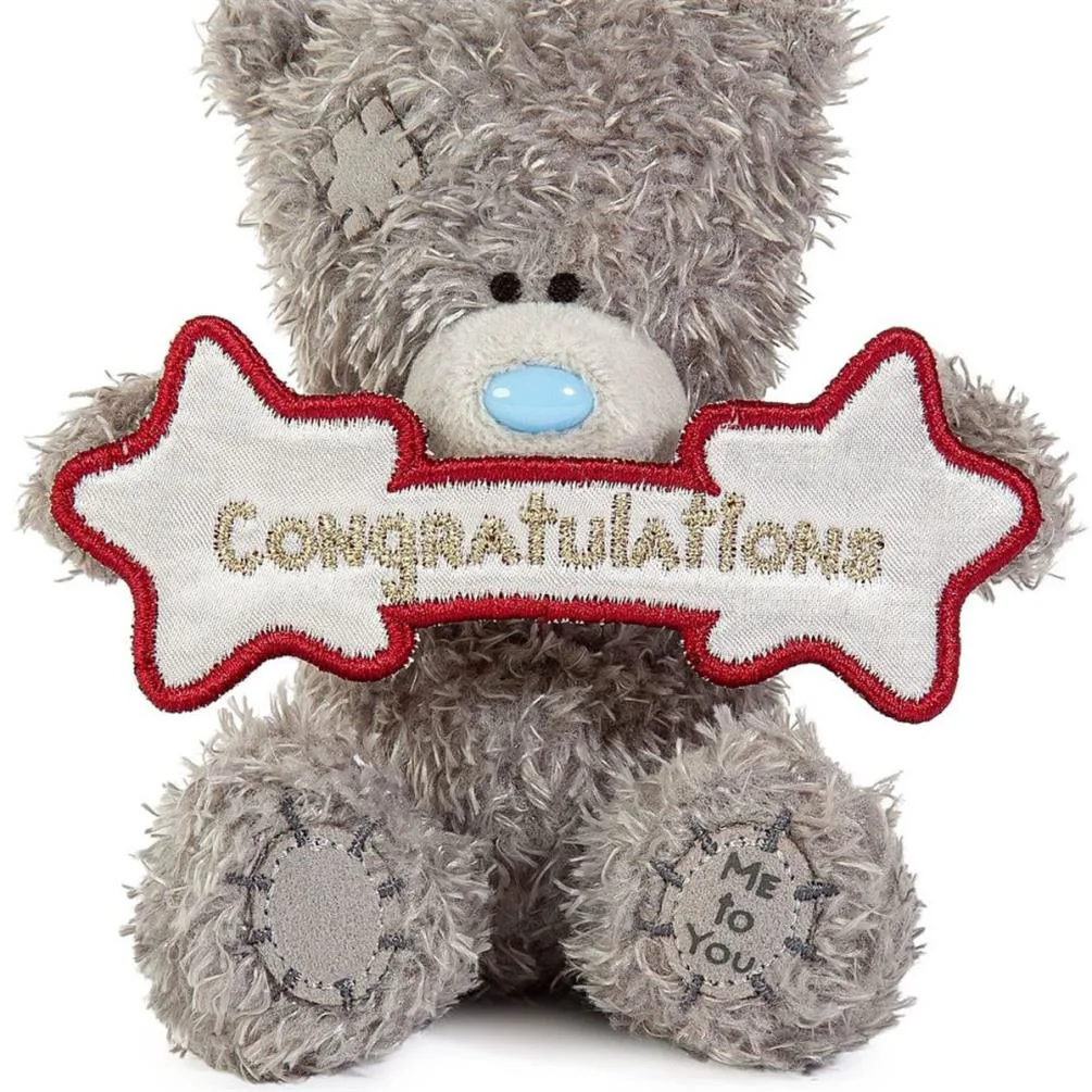 4" Congratulations Banner Me to You Bear Extra Image 2