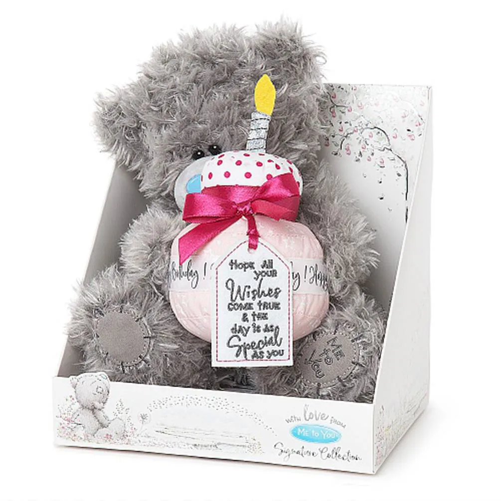 9" Holding Birthday Cake Me to You Bear Extra Image 1