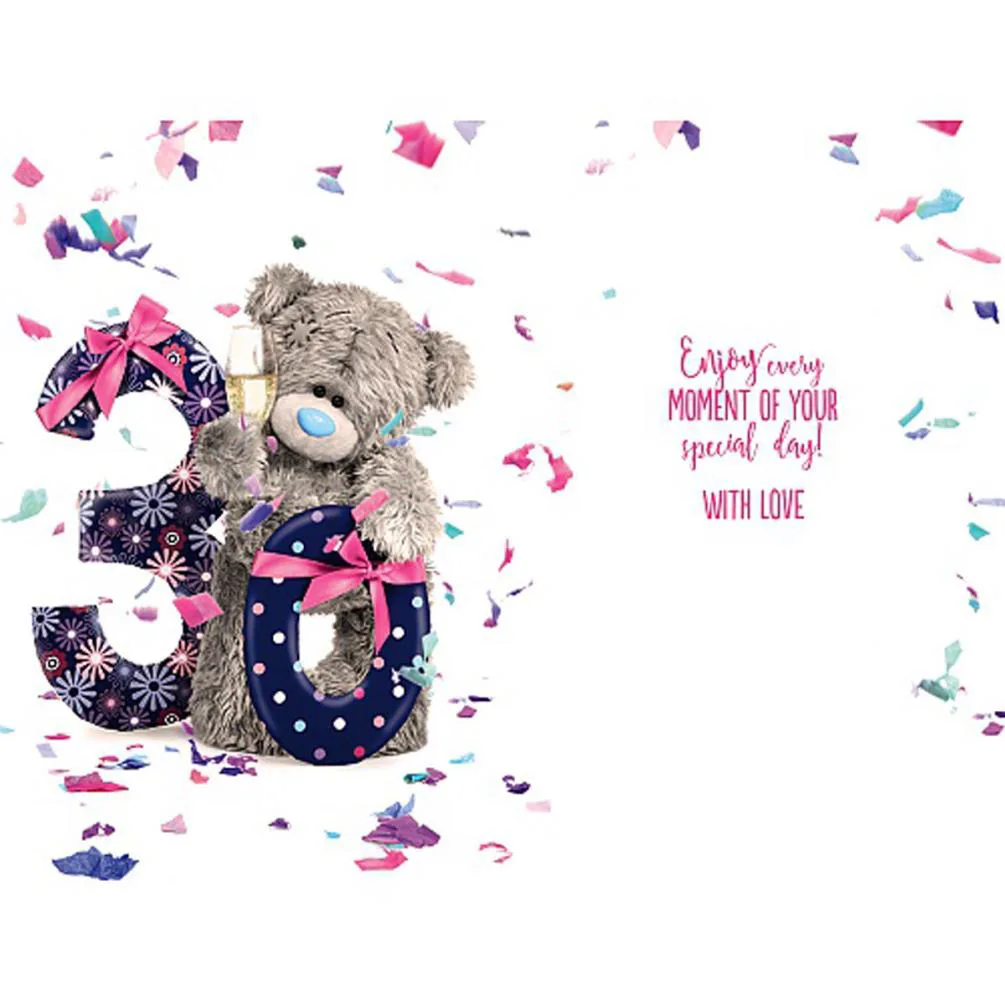 30th Birthday Photo Finish Me to You Bear Birthday Card Extra Image 1