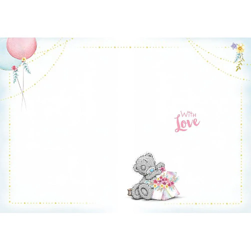 For You Holding Big Bouquet Me to You Bear Birthday Card Extra Image 1