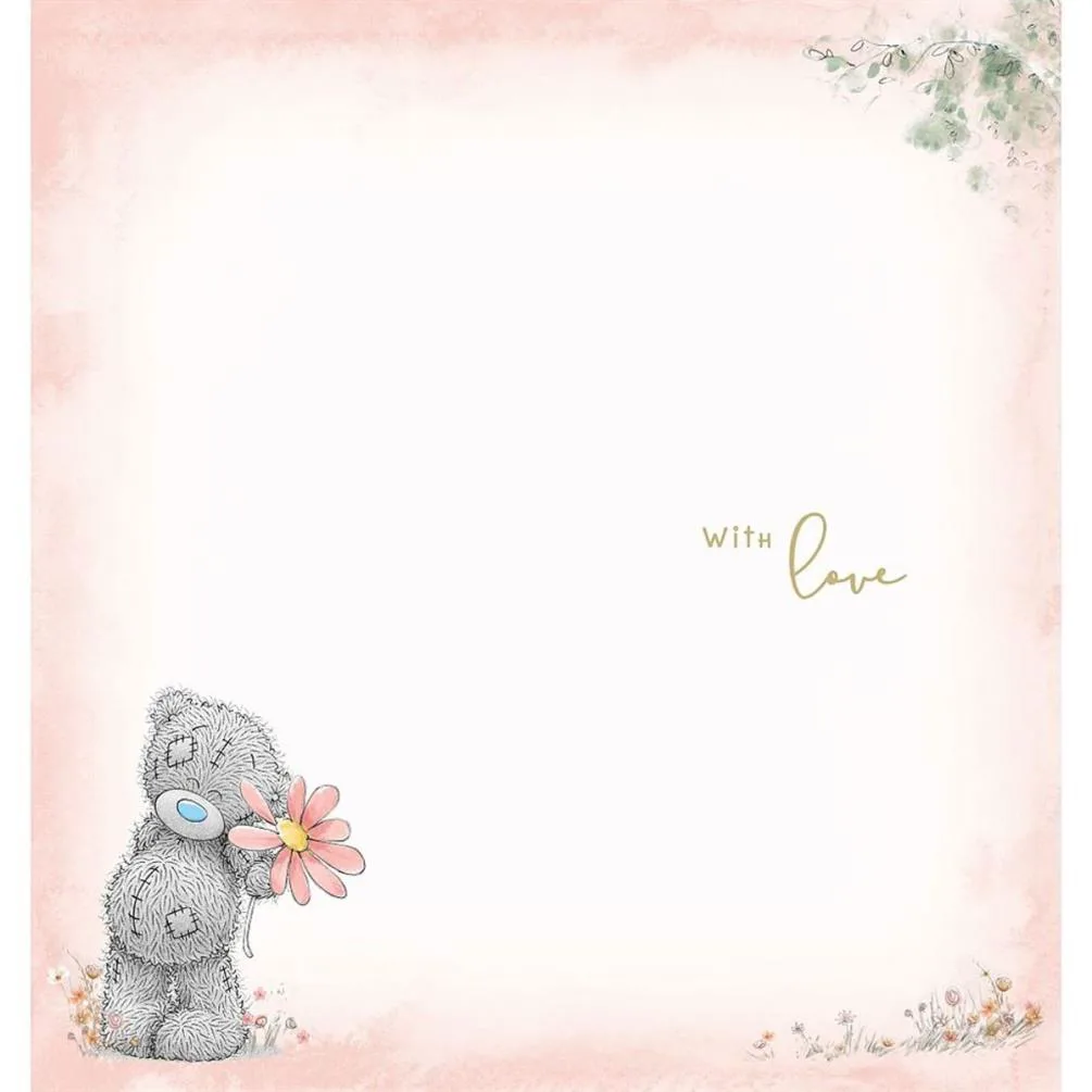 Bear Holding Pink Flower Me to You Beat Thank You Card Extra Image 1