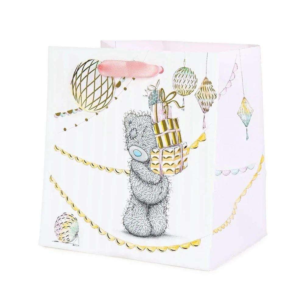 Bear Holding Stack of Presents Me to You Bear Small Gift Bag Extra Image 1