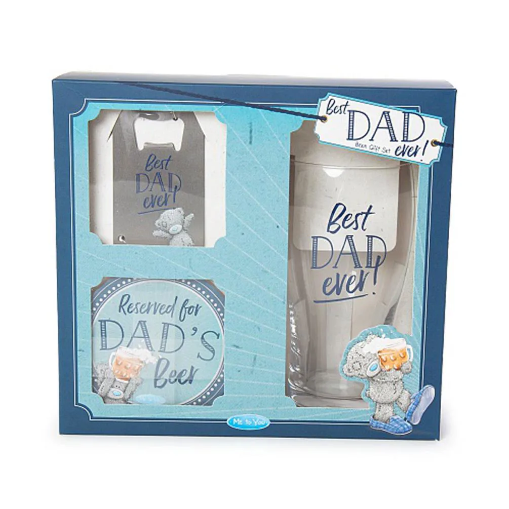 Best Dad Beer Mat, Glass & Bottle Opener Me to You Gift Set Extra Image 1