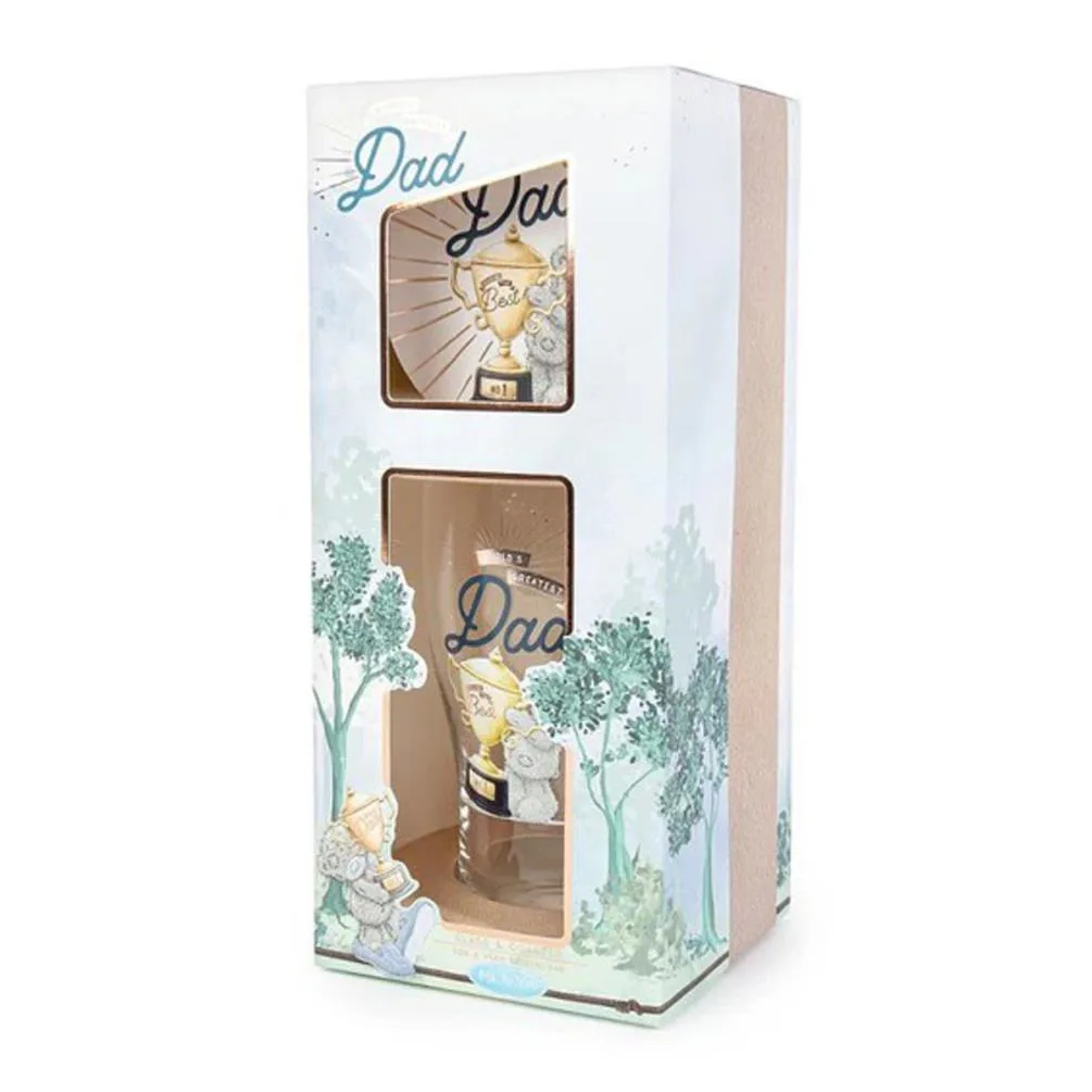 Dad Me to You Bear Pint Glass & Coaster Gift Set Extra Image 1