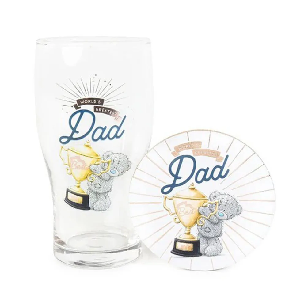 Dad Me to You Bear Pint Glass & Coaster Gift Set Extra Image 2