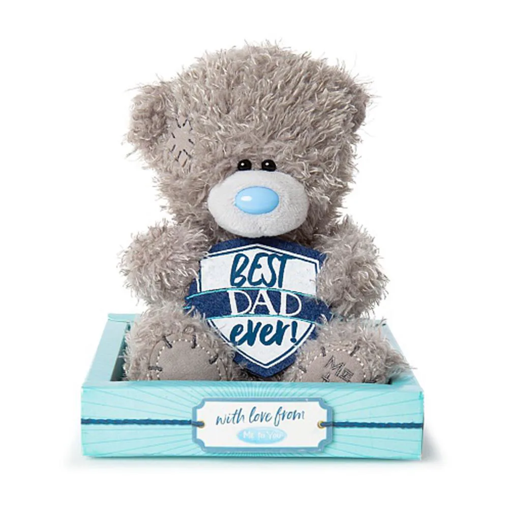 7" Best Dad Ever Shield Me to You Bear Extra Image 1