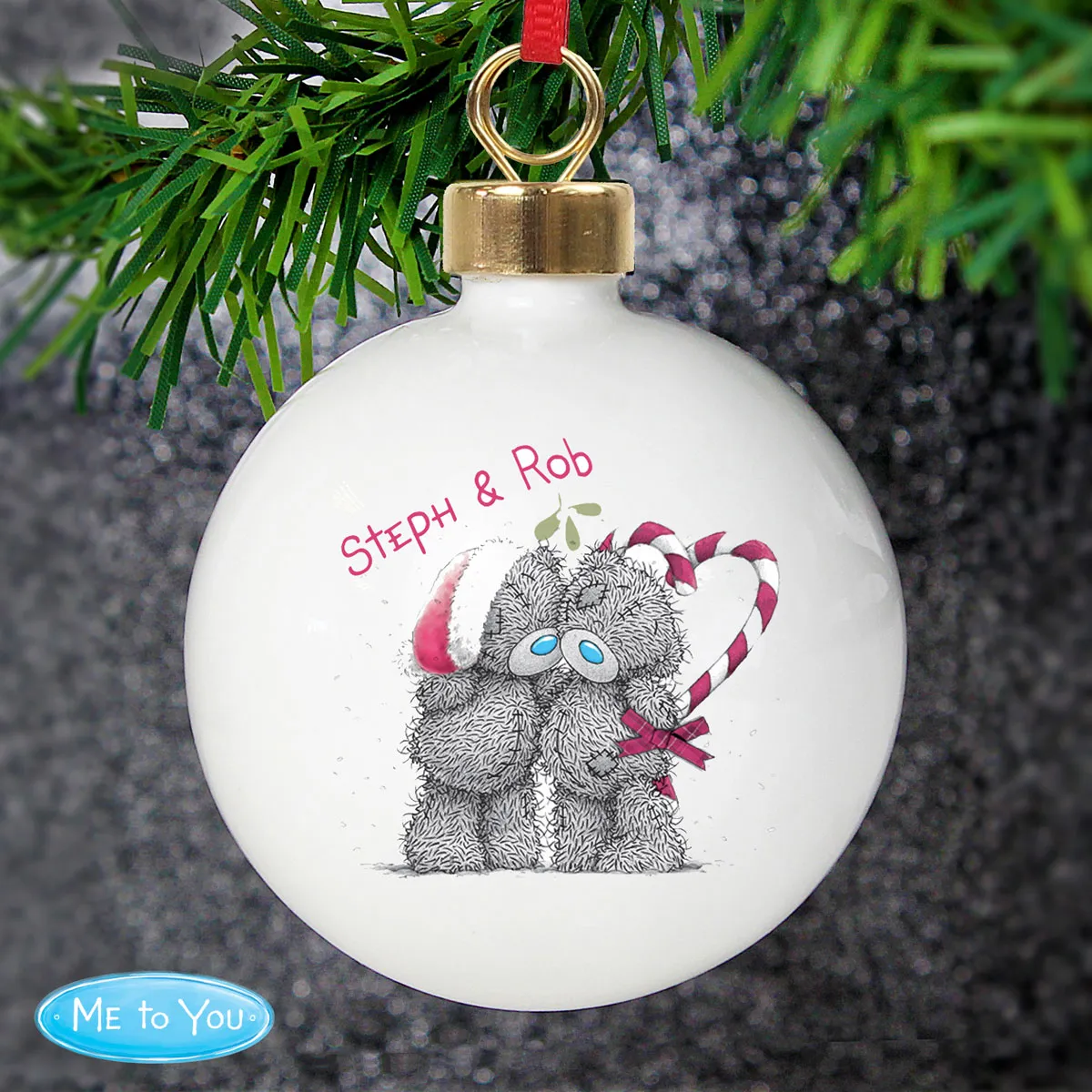Personalised Me To You Bear Christmas Couple Bauble Extra Image 3