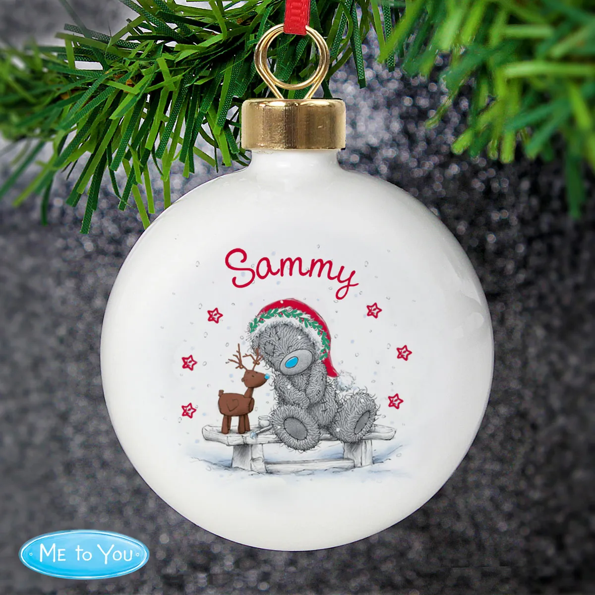 Personalised Me to You Bear Christmas Reindeer Bauble Extra Image 3