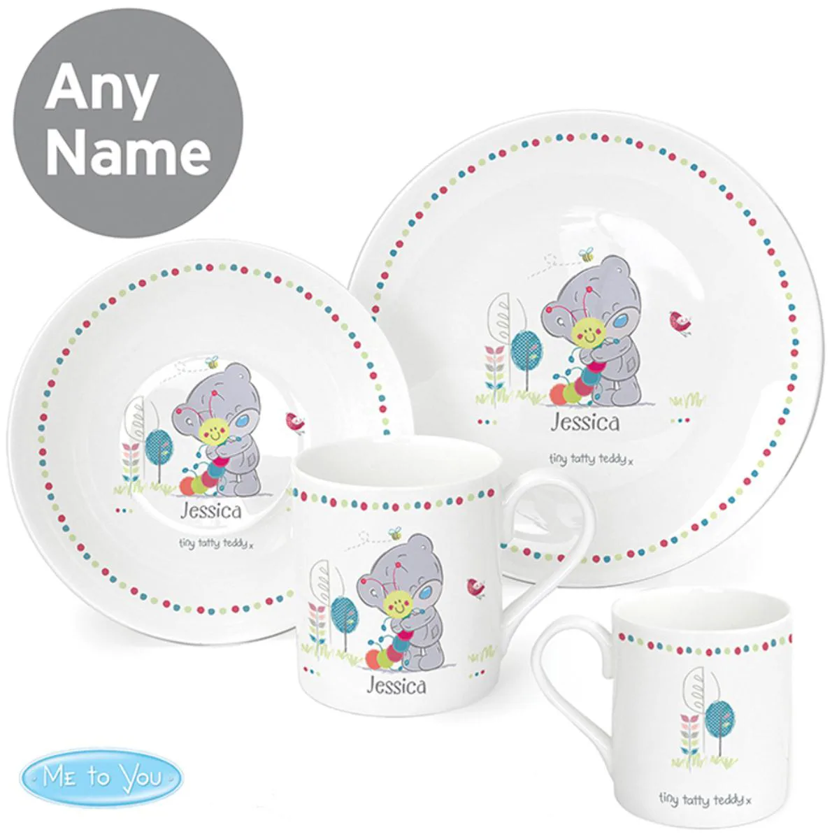 Personalised Tiny Tatty Teddy Cuddle Bug 3pc Breakfast Set Extra Image 3
