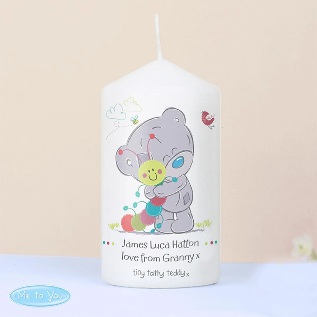 Personalised Tiny Tatty Teddy Cuddle Bug Candle Extra Image 1