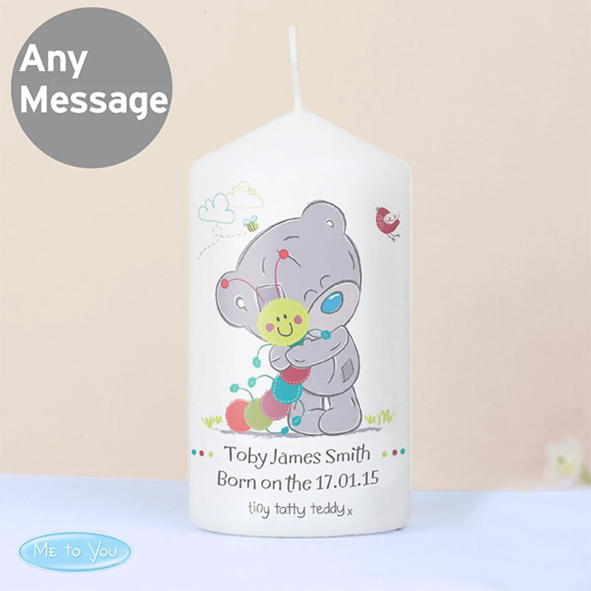 Personalised Tiny Tatty Teddy Cuddle Bug Candle Extra Image 2