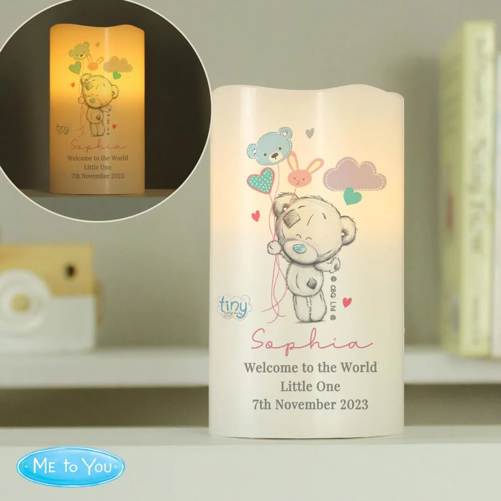 Personalised Tiny Tatty Teddy Dream Big Pink Nightlight LED Candle Extra Image 1