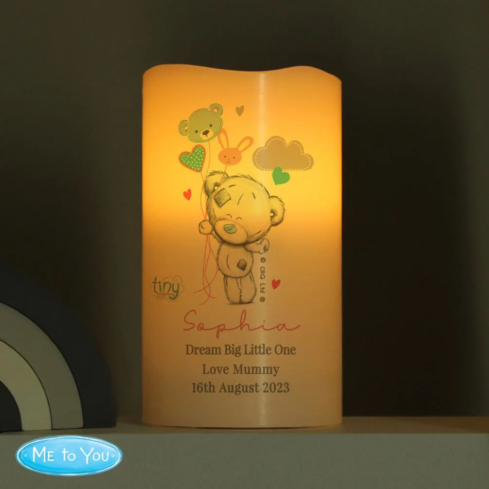 Personalised Tiny Tatty Teddy Dream Big Pink Nightlight LED Candle Extra Image 2