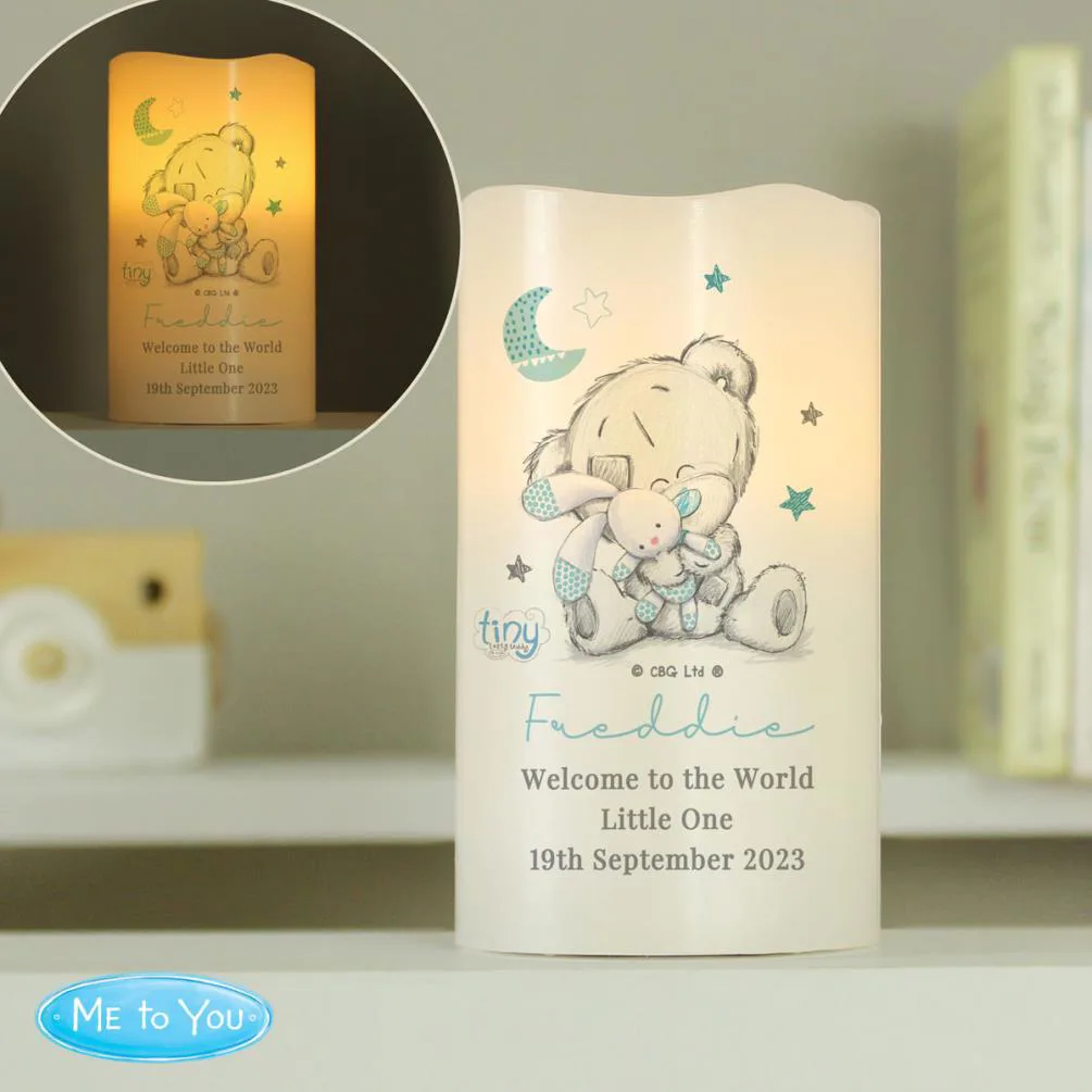 Personalised Tiny Tatty Teddy Dream Big Blue Nightlight LED Candle Extra Image 1