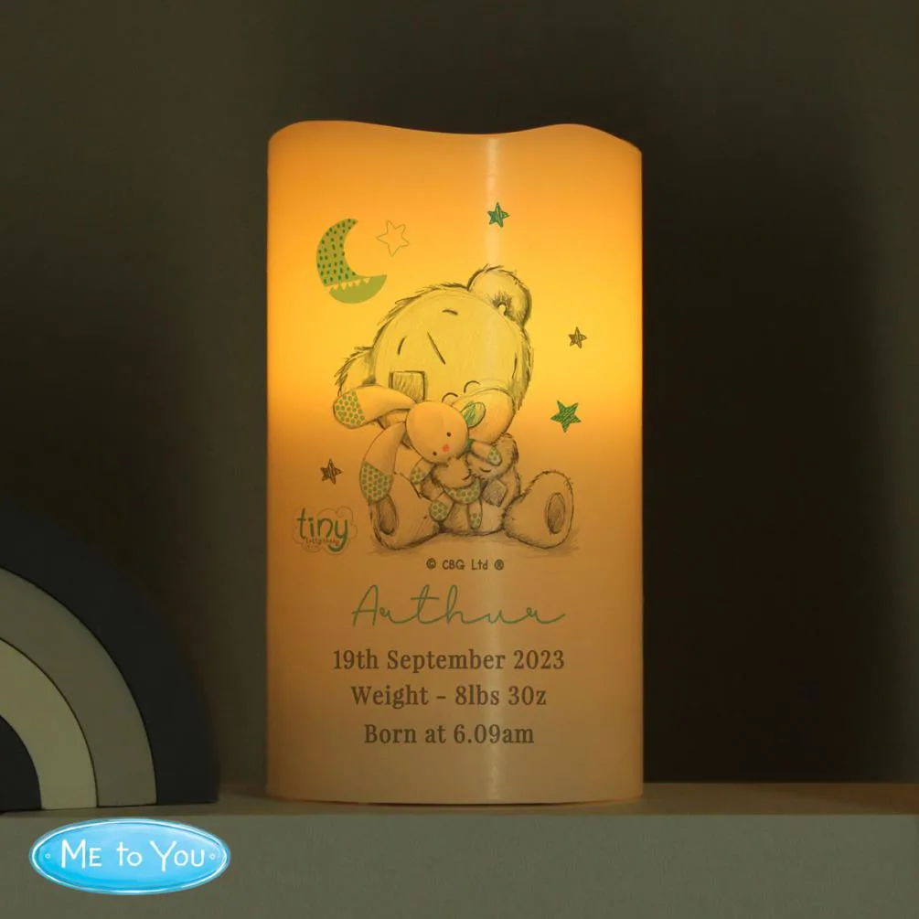 Personalised Tiny Tatty Teddy Dream Big Blue Nightlight LED Candle Extra Image 2