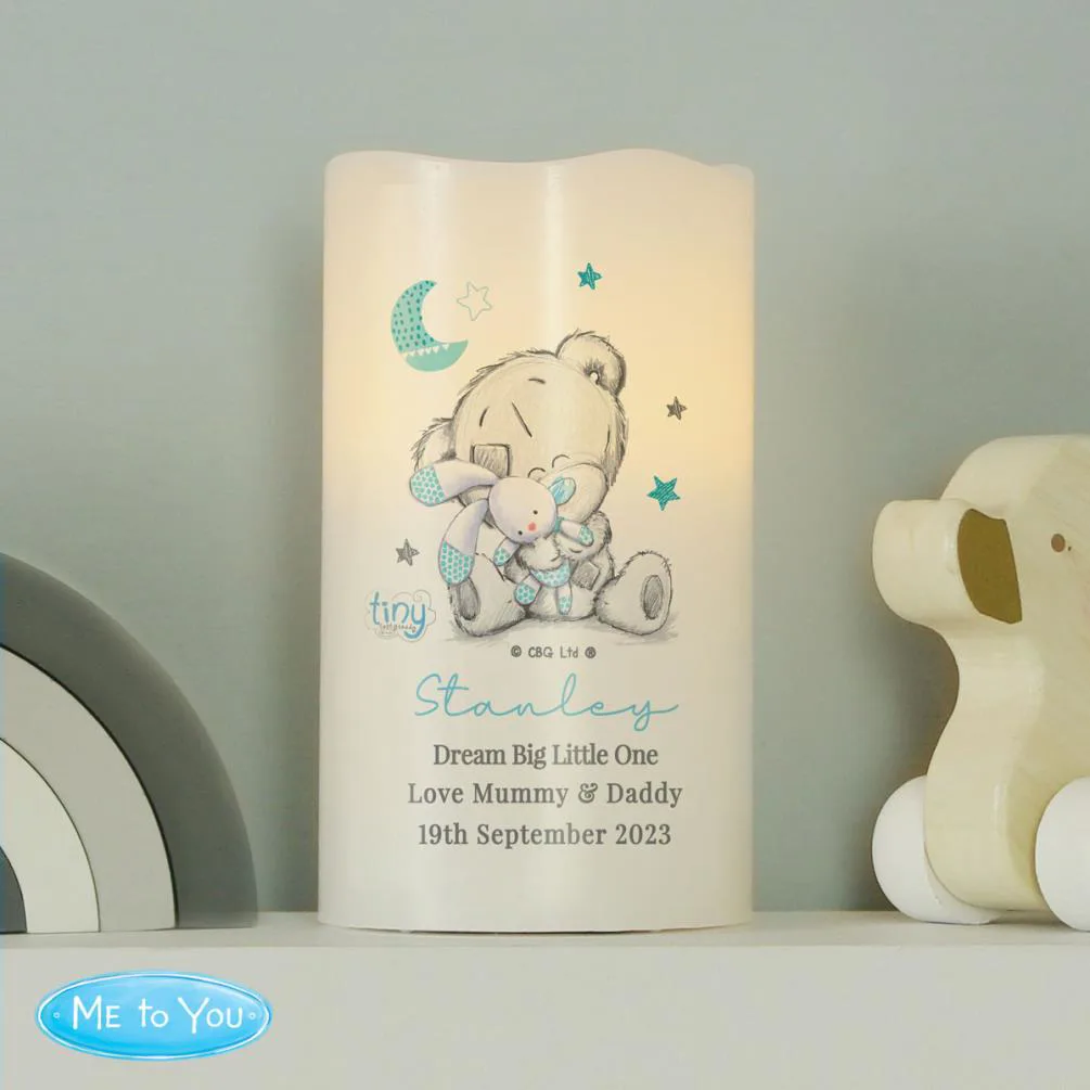 Personalised Tiny Tatty Teddy Dream Big Blue Nightlight LED Candle Extra Image 3
