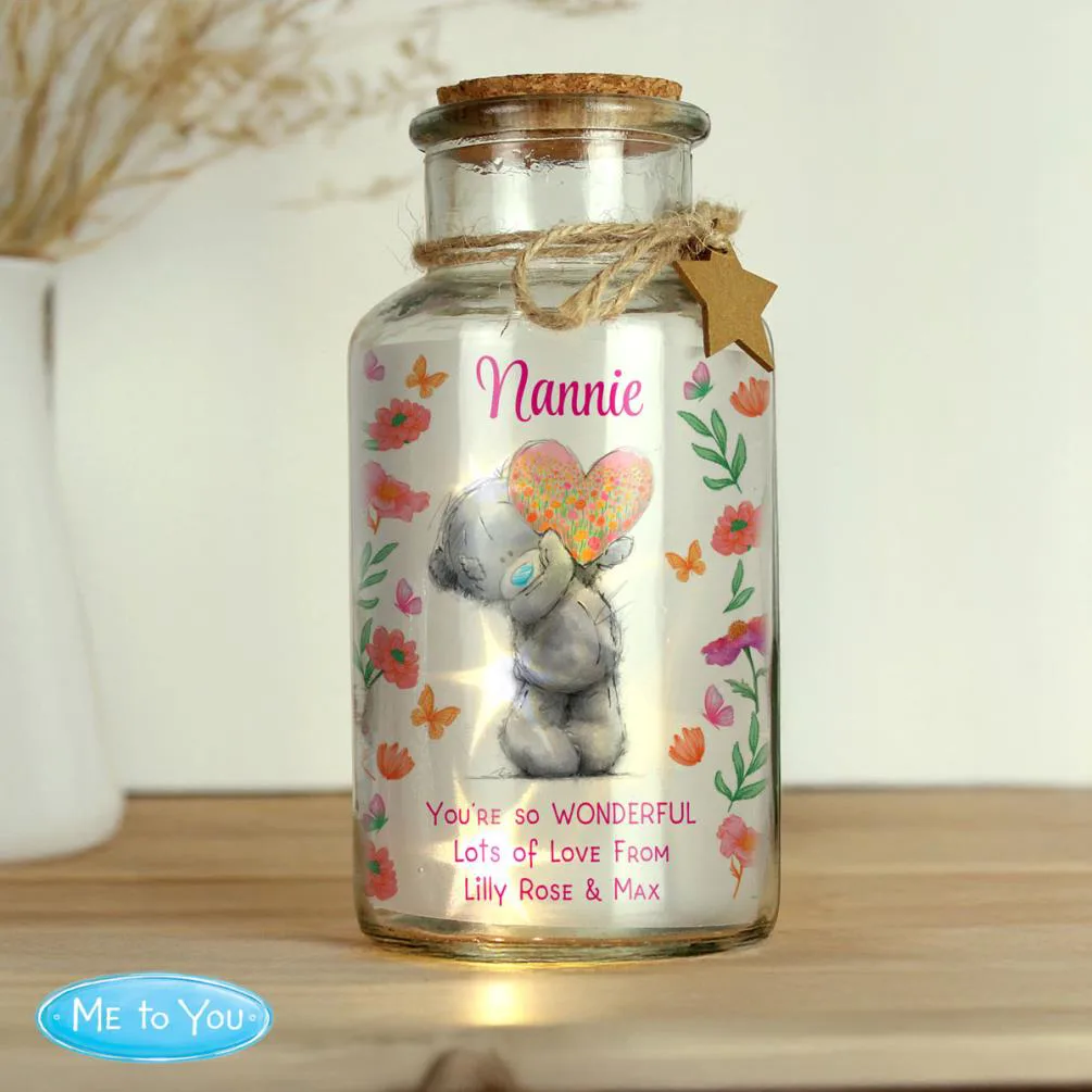 Personalised Me to You Flowery LED Light Up Glass Jar Extra Image 1