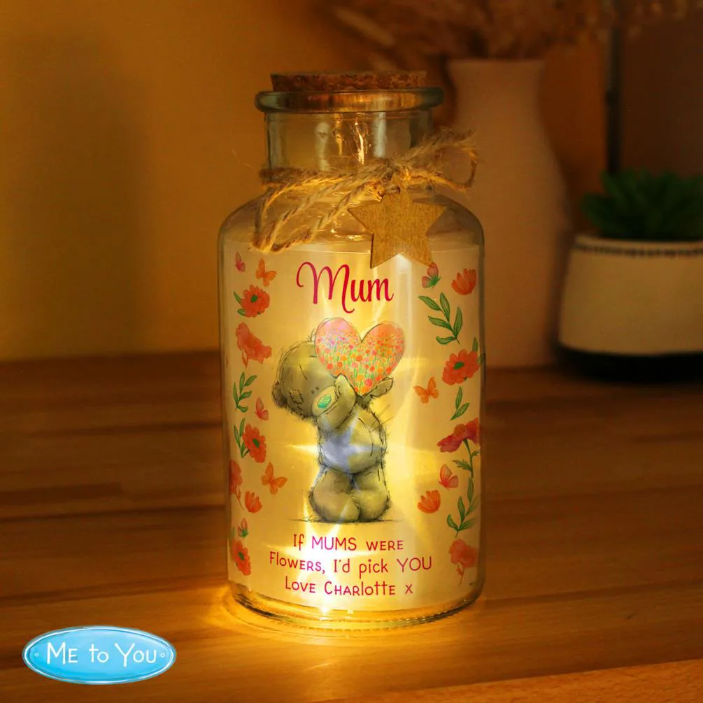Personalised Me to You Flowery LED Light Up Glass Jar Extra Image 3