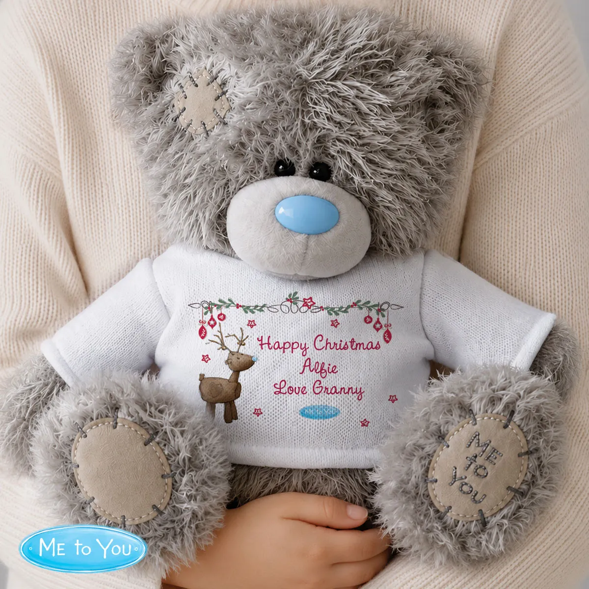 Personalised 10" Me to You Bear with Reindeer T-Shirt Extra Image 2
