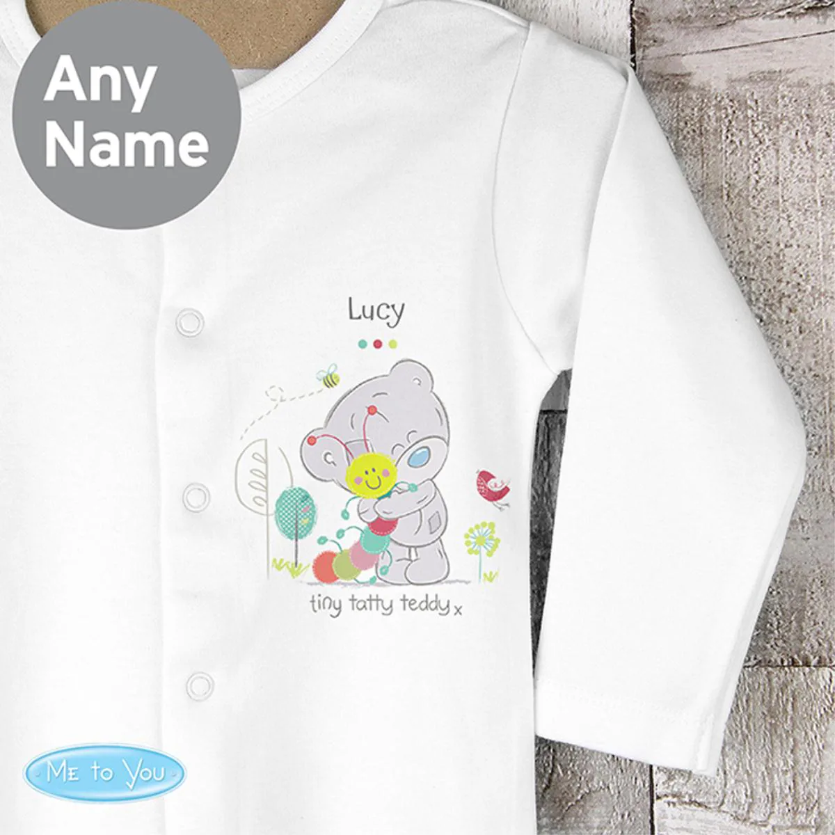 Personalised Tiny Tatty Teddy Cuddle Bug  Baby Grow 6-9 mths Extra Image 2