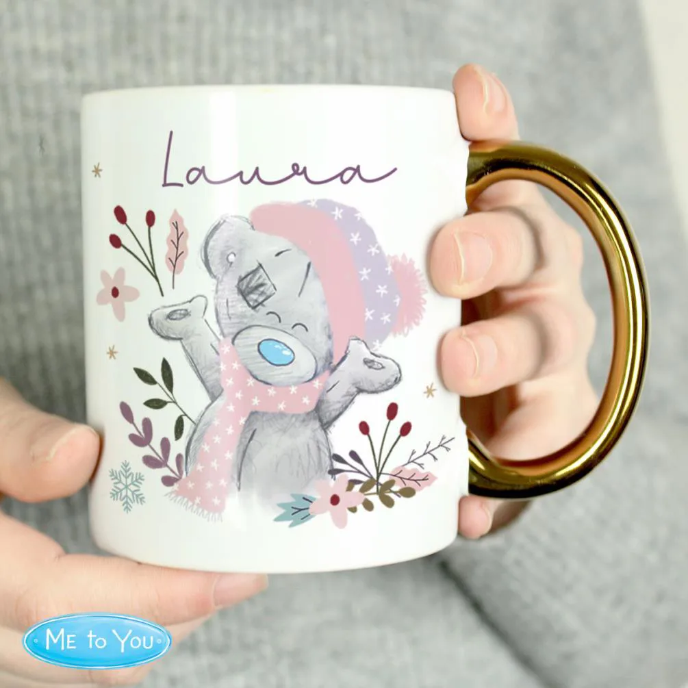 Personalised Me to You Cosy Winter Gold Handled Mug Extra Image 3