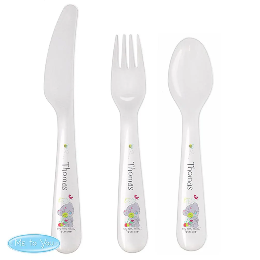 Personalised Tiny Tatty Teddy Cuddle Bug 3 Pc Plastic Cutlery Set Extra Image 1
