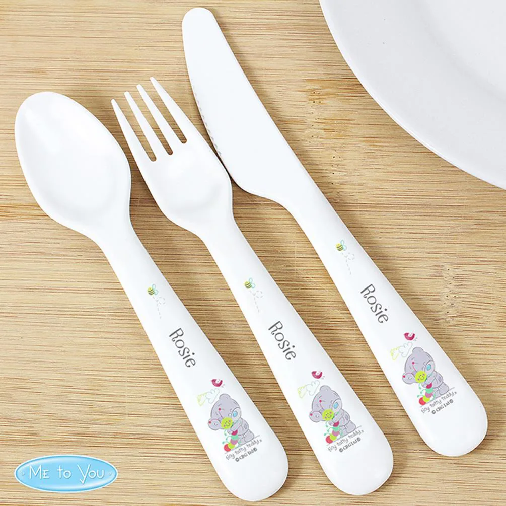 Personalised Tiny Tatty Teddy Cuddle Bug 3 Pc Plastic Cutlery Set Extra Image 2