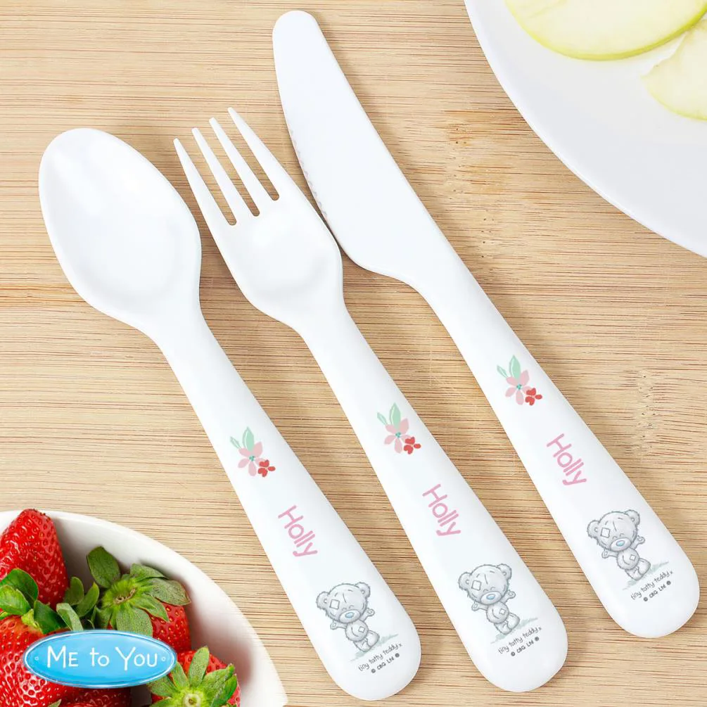 Personalised Tiny Tatty Teddy Woodland Animal 3 Pc Cutlery Set Extra Image 1