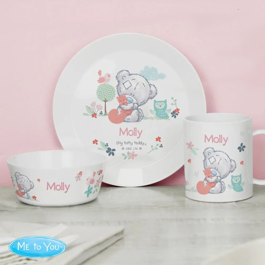 Personalised Tiny Tatty Teddy Woodland Animal Plastic Bowl Extra Image 3
