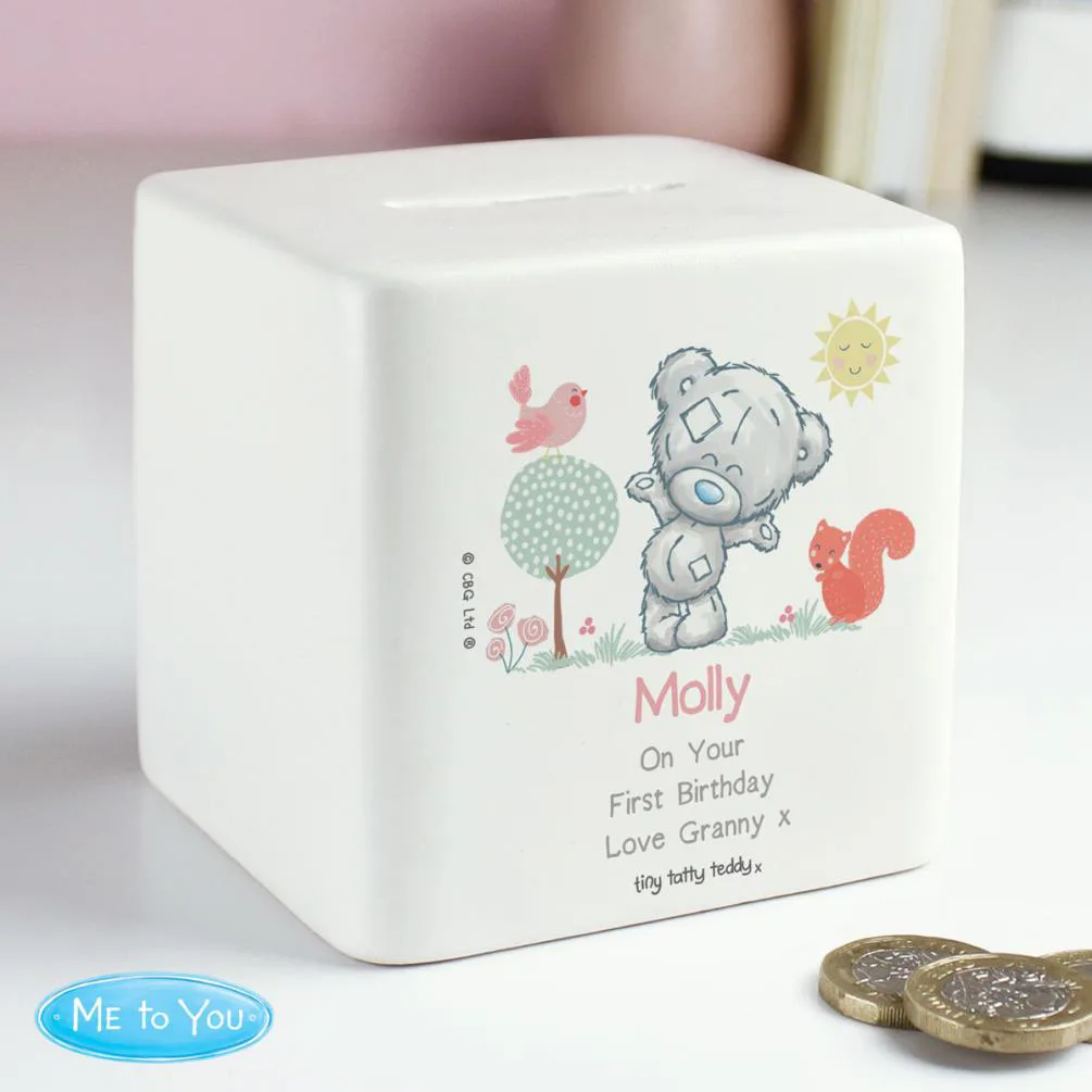 Personalised Tiny Tatty Teddy Woodland Animal Money Box Extra Image 1
