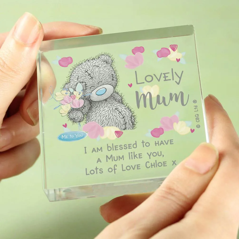 Personalised Me to You Lovely Mum Large Crystal Block Extra Image 2