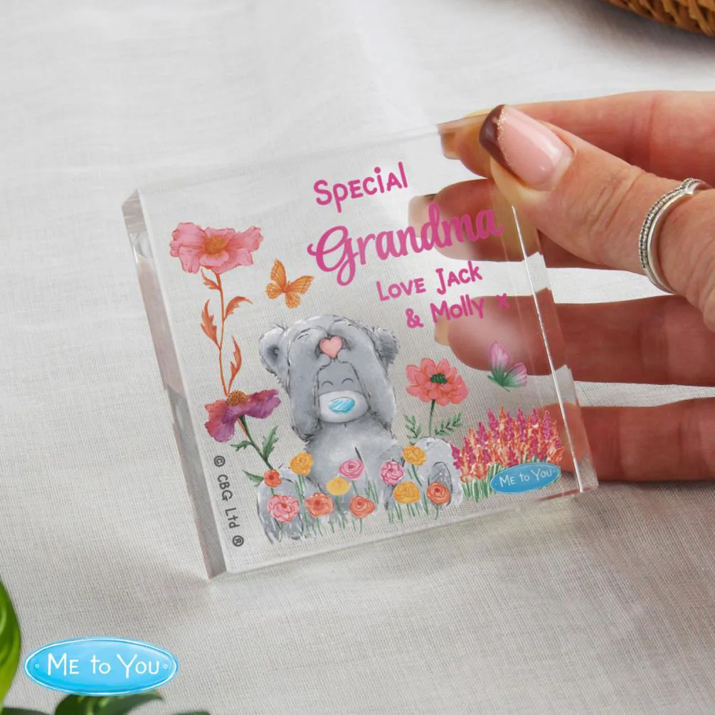 Personalised Me to You Flowery Large Crystal Block Extra Image 2
